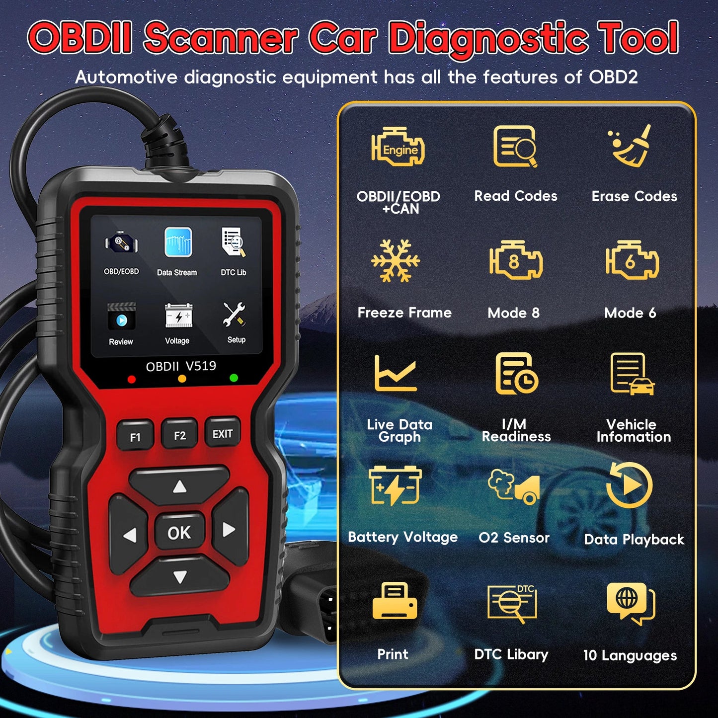 📣 2025 New Product Specials 💥 OBD2 Scanner Car Engine Diagnostic Tool